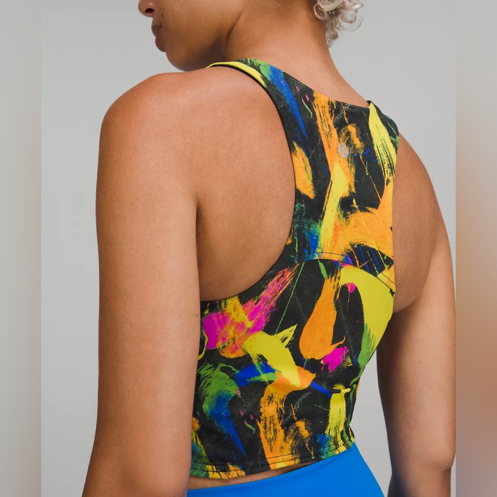 Lululemon Wunder Train Long Line Racerback Tank Top Undertone Black Multi ~ 2 - Picture 3 of 11